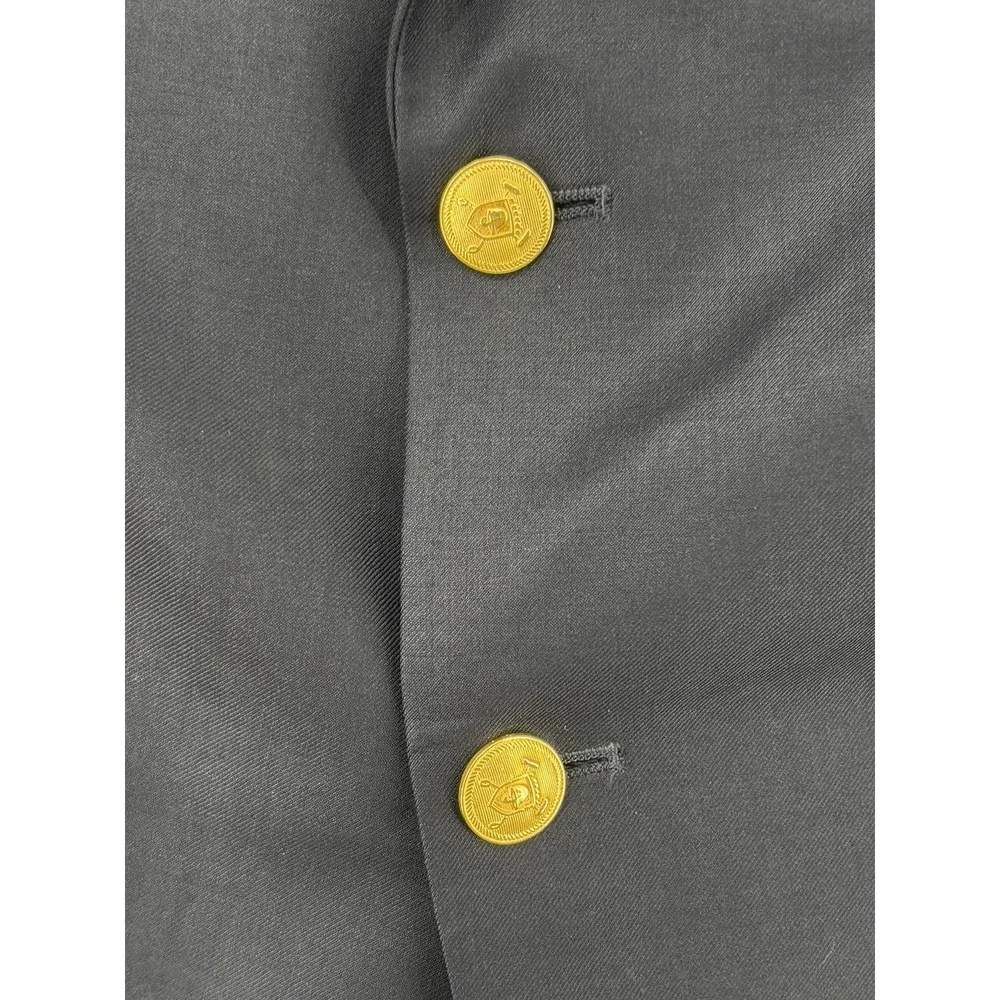 Lauren‎ Ralph Lauren Wool Blazer 40R Navy Gold Button Sport Coat Woolmark